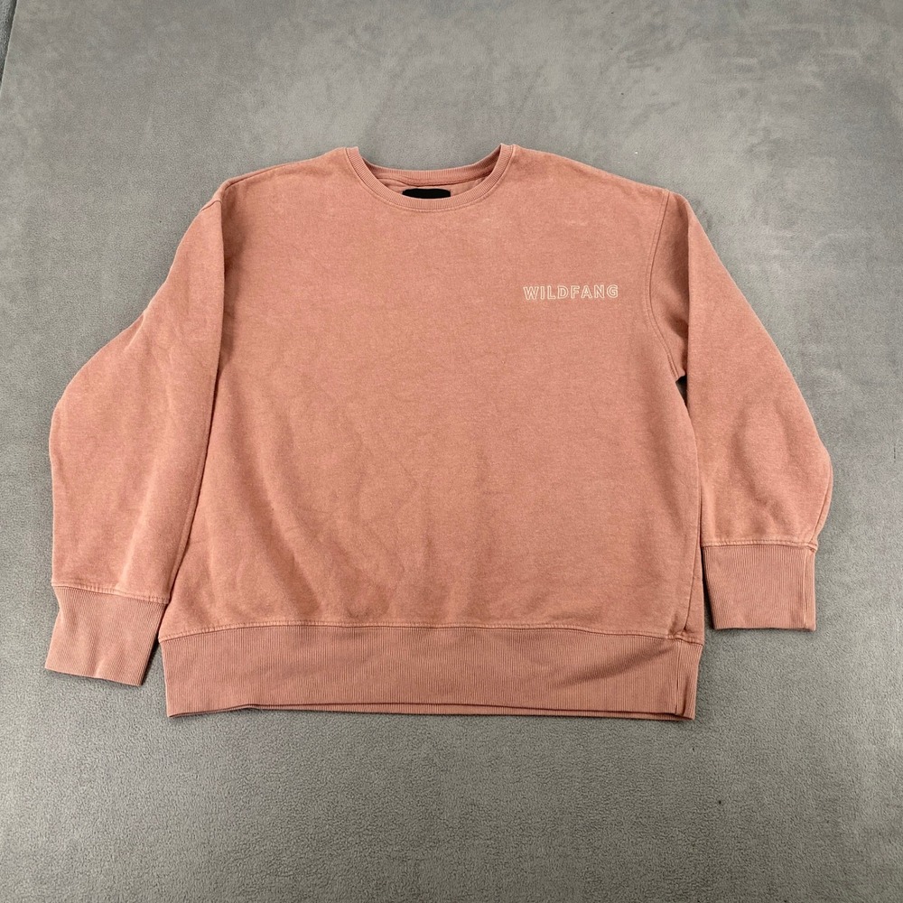 Wildfang Crewneck Sweatshirt Pink Rose Logo Pullover Fleece XL